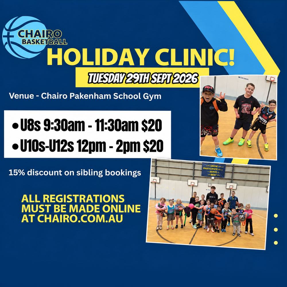 Chairo Basketball Holiday Clinic - September 2026